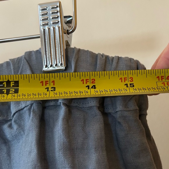 CP Shades Wendy Linen Wide Leg Pants Lagenlook Boho Palazzo Pull On Blue Size M - Picture 6 of 7